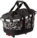 KLICKfix Unisex – Adult Bicycle Basket – Fleur Black, Dimensions: 33 x 27 x 42 cm