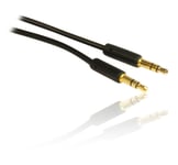 0.5m 3.5mm Slim Line Stereo Jack Plug to Plug Gold Aux Cable Lead Wire