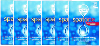 6 pack x Spatone Iron Rich Water, Natural Iron Supplement, Original, 28 sachets