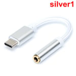 Earphone Cable Adapter Type C Usb To 3.5mm Usb-c Male Silver1
