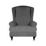 Renhe 2-Piece Wing Chair Cover Stretch Wingback Slipcovers with Cushion Cover Sofa Covers Furniture Protector Home Decor Dark Gray