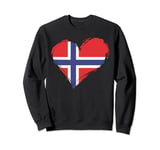 Norway flag in heart Norwegian Origin Pride Nordic Roots Sweatshirt