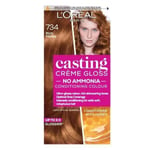 3 x L'Oreal Casting Creme Gloss Semi-Permanent Hair Colour 734 Rich Honey