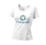 T-Shirt Femme Col V Contoso Geek Ordinateur Informaticien
