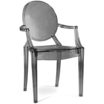 Chaise de salle à manger transparente - Design avec accoudoirs - Louis xiv Gris transparent - pc, Plastique - Gris transparent