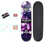 hj Skateboard 31 Inches Four-wheeled Skateboard Beginner Children 5 Years Old and Older Adult Professional Board Double Warp Adult Scooter Children Beginner Board (Color : B)