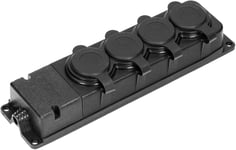 SHIBA-ORNO Multiprise Electrique Extérieur étanche 4 Prises (Mise à la Terre de Type Prise Allemande) Résistant aux Chocs, Ininfla[1