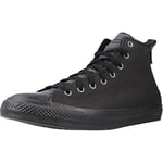 CONVERSE Men's Chuck Taylor All Star Water Resistant Sneaker, Black/Iron Grey/White, 11 UK