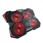 ZYDP Laptop Cooling Pad 4 Quite Fans Notebook Cooler Pad USB Powered, Red LED Light, Adjustable Mount Stands