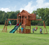 Kids Garden Playhouse Outdoor Children Slide Large Swing Set Wooden Tree House