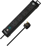 Brennenstuhl Premium-Line extension socket 4-way black 1,8m 05VV-F 3G1,25 with switch *GB*
