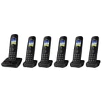 Panasonic KX-TGH726EB Cordless Telephone, Six Handsets  Answering Machine