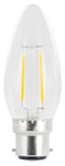 Integral ILCANDB22NE070 2w Filament LED Candle, non dimmable, 4000K, B22, 250lm
