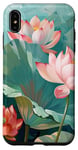 Coque pour iPhone XS Max Style de peinture à l'huile de fleurs de lotus Art Design