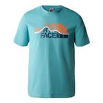The North Face Mens S/S Mountain Line Tee (Orange (REEF WATERS/DUSTY CORAL ORANGE) X-large)
