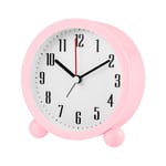 Uppgraderad analog väckarklocka, liten analog klocka, tyst utan tickande pink