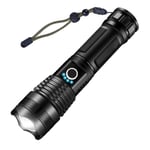 Ultrakraftfull LED-ficklampa, USB-laddningsbar, 5 ficklampslägen, A