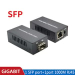 SFP pas d'alimentation-Convertisseur de média Gigabit 1 sfp à 1 rj45 UTP, fibre optique ethernet gigabit pour