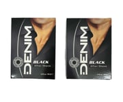 Denim Black After Shave Lotion 100ml Glass Bottle Boxed - TWIN PACK