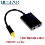 White Toslink ¿ câble optique numérique Toslink, noir et blanc, double Port, diviseur de cordon de raccordement Audio, Fiber optique, 1 en 2 sorties