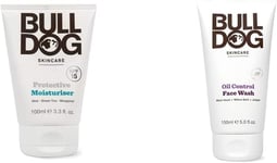 Bulldog Protective Moisturiser for Men 100 Ml, 1 Pack & Oil Control Face Wash, 1