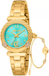 Just Cavalli JC1L332M0065 Curiosa Turkis/Gul guldtonet stål Ø30 mm