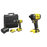 Stanley FATMAX Perceuse à Percussion sans Fil 18V Lithium Ion 80 Nm Moteur Brushless 35 700 cps/mn & FATMAX Visseuse à Impacts Sans Fil 18V Lithium Ion Moteur Brushless 170 Nm 3500 cps/mn