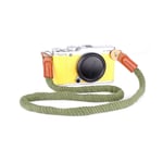LXH Handmade Cotton Leather Camera Neck Strap Shoulder Strap Compatible with Sony A6500 A6000 A6300 A5100 A5000 RXIR II RX10 Fujifilm X100F X100 X100S X100T (Short Strap-Green)