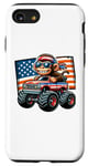 Coque pour iPhone SE (2020) / 7 / 8 Patriotic Monkey 4 juillet Monster Truck American