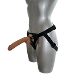 Strap On Kit 7 Inch Realistic Flesh Dildo with Balls + Harness Pegging Sex Toy