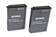 INTENSILO 2x batteries Li-Ion 1000mAh (3.7V) pour appareil photo caméra vidéo Nikon CoolPix A900 comme EN-EL12.