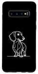Coque pour Galaxy S10 One Line Art Dessin Wiener Dog