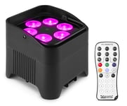 Beamz BBP96SB Designljus Trossl/väggljusPar 12Wx6 RGBWA-UV dioder 6in1 WDMX, Batteridrivet uplight med trådlös DMX