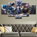 104Tdfc Reaper Ashe D.Va Genji Gamer Large Pictures Paintings On Canvas 5 Pieces Creative Gift 5 Panel Canvas Wall Art Canvas Prints Modern Home Living Room Office Modern Decoration Gift