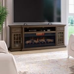 2-in-1 Heater & Fan TV Stand - Supports Up to 80" TVs, Includes Remote Control