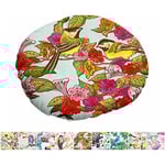Rund linnekudde stolsdyna, quiltad sittdyna blomma & fågelserie golv tatami bekväm vadderad soffa matstolar kuddar Morning Glory