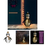 The Living Store Dekorativ pingvin med LED lyxigt tyg 90 cm -  Julbelysning