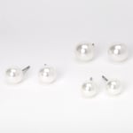 Claire's Graduated 6MM 7MM 8MM Pearl Stud Earrings - Ivory, 3 Pack