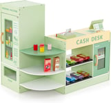 Pretend Play Shop, Kids Supermarket Playset with Vending Machine, Scanner