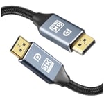 2M DisplayPort 1.4-kabel DP1.4-kabel 8K 60Hz 4K 144Hz 165Hz HDR Bomull flätad för spelskärm, grafikkort, PC, bärbar dator, TV