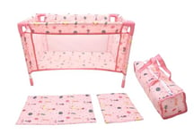 DOLLSWORLD from Peterkin | Travel carry cot with quilt, pillow and travel bag | Suitable for dolls up to 46cm (18"), assembled cot measures 53 x 32 x 32cm.| Dolls & Accessories | Ages 3+
