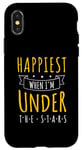 iPhone X/XS Happiest When I'm Under the Star Night Skys Quotes Cosmic Case
