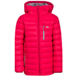 Trespass Morley, Raspberry, 5/6, Compact Packaway Warm Waterproof Winter Jacket with Hood Kids Unisex, Age 5-6, Pink