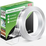 Ruban Adhésif Double Face Nano - 2 Rouleaux 3m X 2cm - Transparent, Amovible - Euqvunn