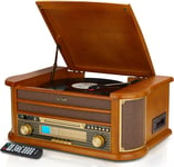 8-In-1 CD Cassette Player Retro Wooden Record Player Hifi System – Bluetooth 3 S