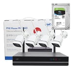 Kit de vidéosurveillance PNI House WiFi660 NVR et 4 caméras sans Fil, 3MP avec Disque Dur de 1 to Inclus