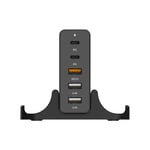 Super Fast Charger 65W- 5 Different Ports, PD 3.1 Charger For iPhone/iPad/Macbook QC 3.0 USB Type C Fast Charging Smart Multiport AC Adapter (5 Ports (65W), Black)
