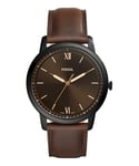 Fossil The Minimalist 3h Mens Brown Watch FS5551 Leather - One Size