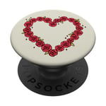 Coquette Heart Valentines Day Roses Symbol of Love PopSockets Swappable PopGrip