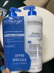 2x Bioderma Atoderm Ultra-Nourishing Moisturising Cream 500ml-Normal To Dry Skin